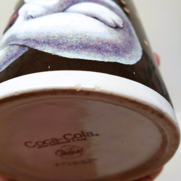 1997 Coca-Cola Mug Polar Bear Sunglasses Christmas Stars Gibson Vintage - Picture 7 of 9